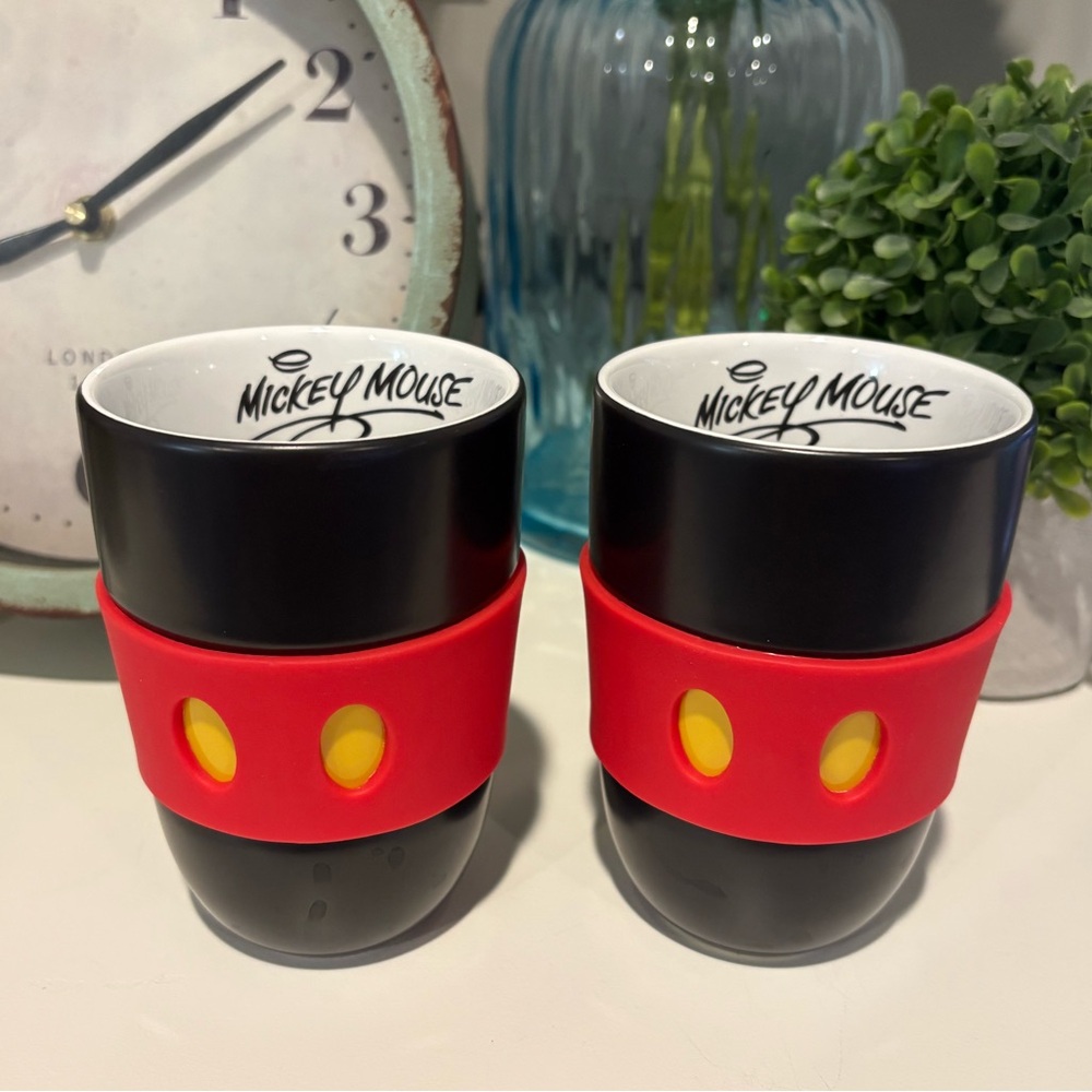 Disney Parks Mickey Mouse Signature Ceramic Mug Set